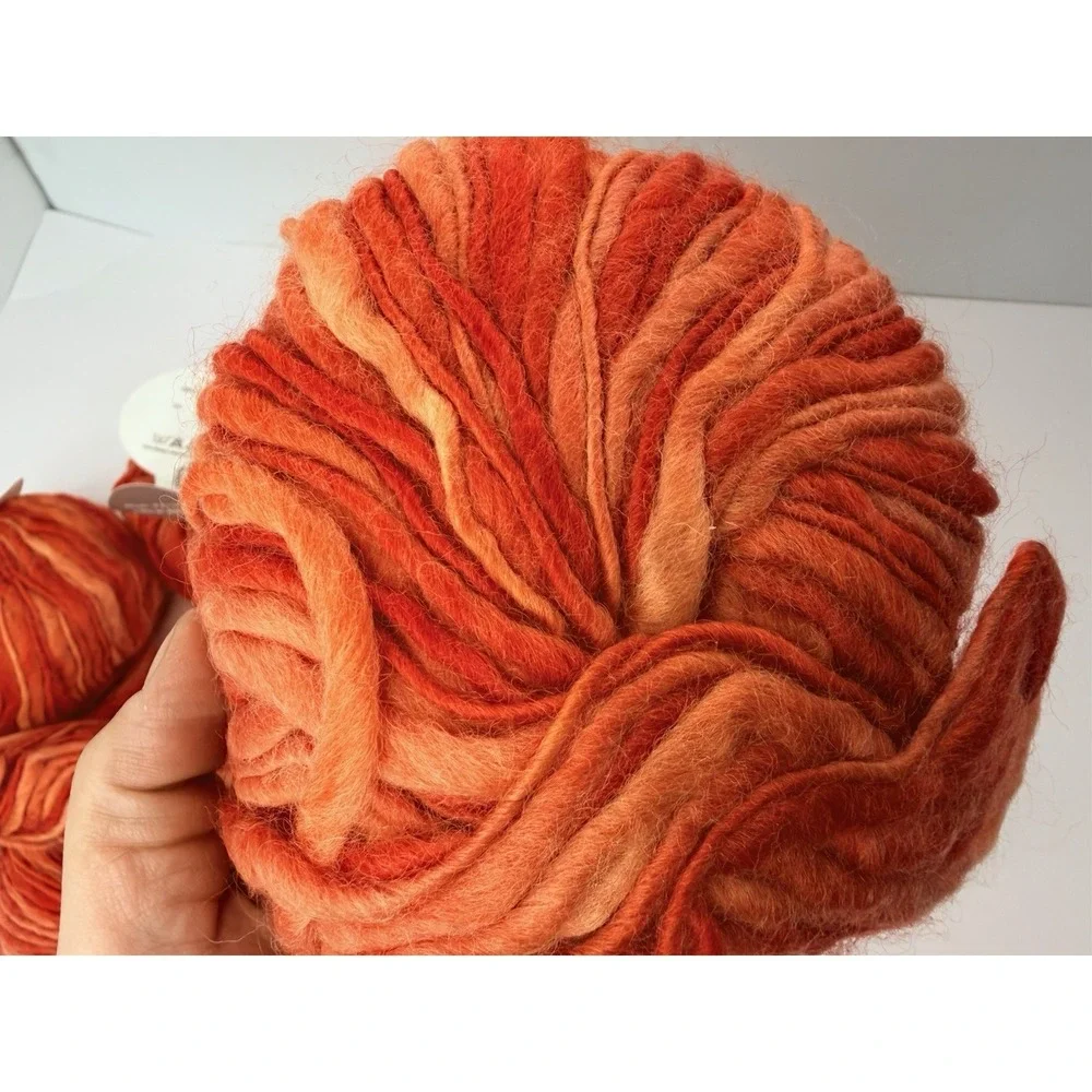 Di.ve Fiamma Italian yarn 100% Wool Yarn Lot Of 7+ Red Orange Color